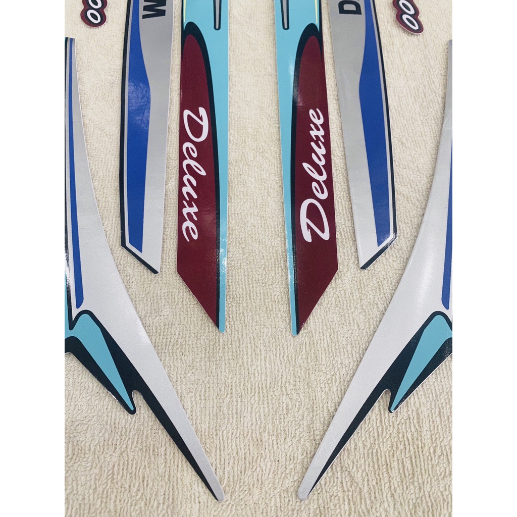 Bộ tem decal dán xe máy honda city 100 màu nâu xanh zin thái siêu đẹp