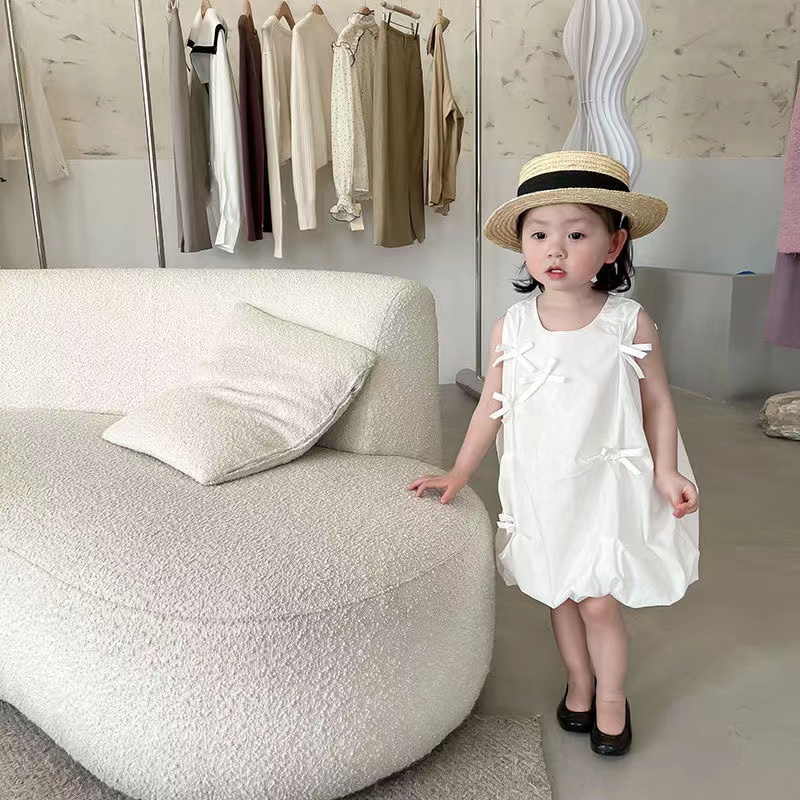 Đầm Công Chúa Mori Màu Trắng Kiểu Hàn Quốc Thời Trang Mùa Hè Hàng Mới Cho Bé Gái 2022