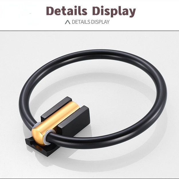 Giá Treo Khăn Tắm Bằng Nhôm Màu Đen Thiết Kế Vô Hình Tiện Dụng