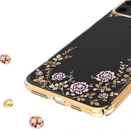 CHÍNH HÃNG iPhone 13 Pro, 13 Pro Max - Ốp lưng đính đá hoa đá vàng cao cấp