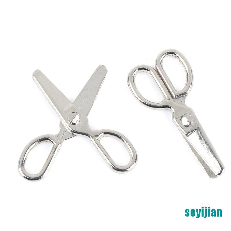 Set 2 Kéo Kim Loại Mini Trang Trí Nhà Búp Bê Tỉ Lệ 1: 12