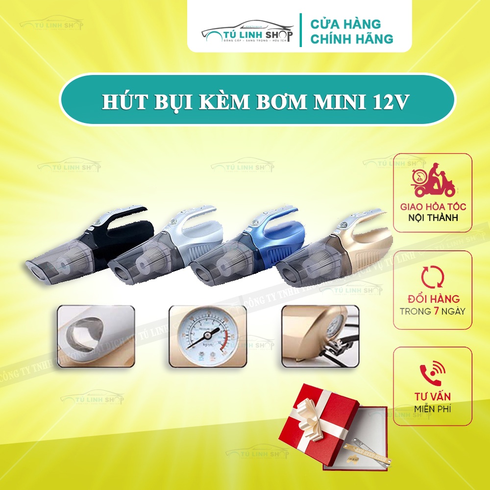 Máy hút bụi chuyên dụng ô tô 4 in1 + Tặng 01 bảng ghi số điện thoại