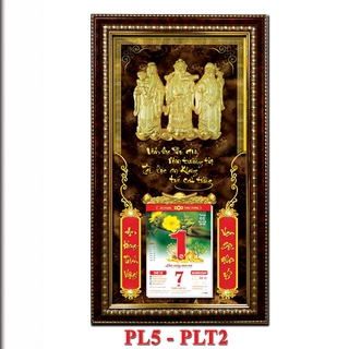 Lịch phù điêu khung đơn 38x68cm - phúc lộc thọ dán nổi - lịch gỗ treo tường cao cấp - quà tặng sang trọng
