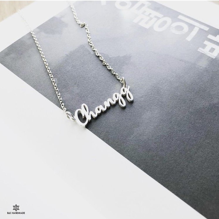 Dây chuyền Bạc Handmade.Vòng cổ mặt chữ handmade bạc nguyên chất theo yêu cầu-Bạc Handmade