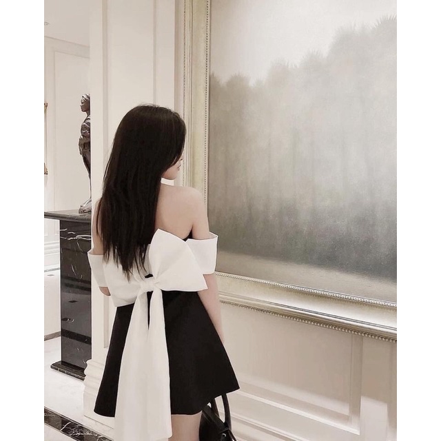 VÁY-ĐẦM TACTA NƠ LƯNG TRỄ VAI “sunny dress” tiểu thư