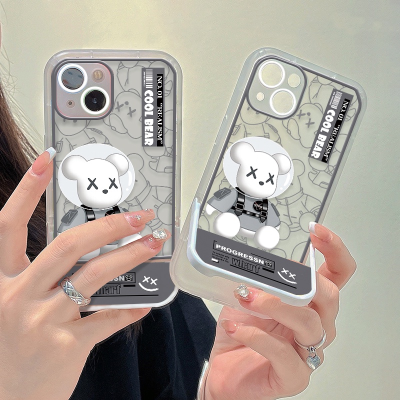 Ốp Điện Thoại Trong Suốt Họa Tiết Gấu Thời Trang Cho IPhone 13 Pro Max XR X XS Max 6 6s 7 8 Plus 11 12 Pro SE 2020