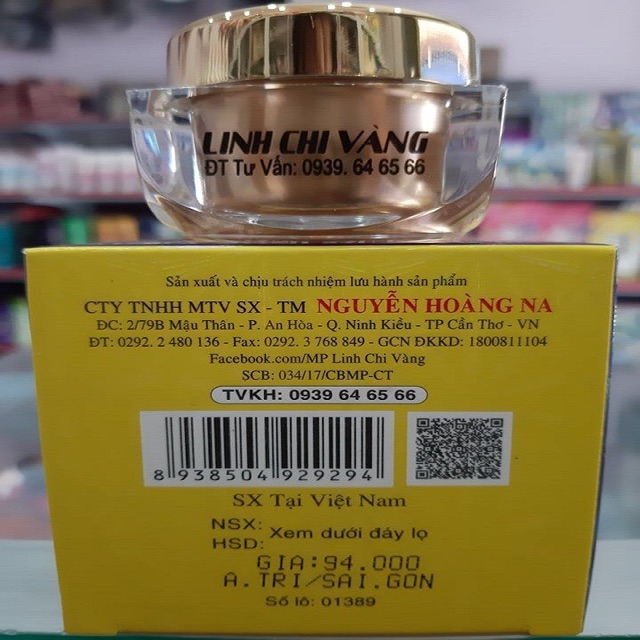 KEM SẠCH MỤN THÂM TRẮNG DA MỜ SẸO LINH CHI VÀNG 15g đủ hoá đơn đỏ