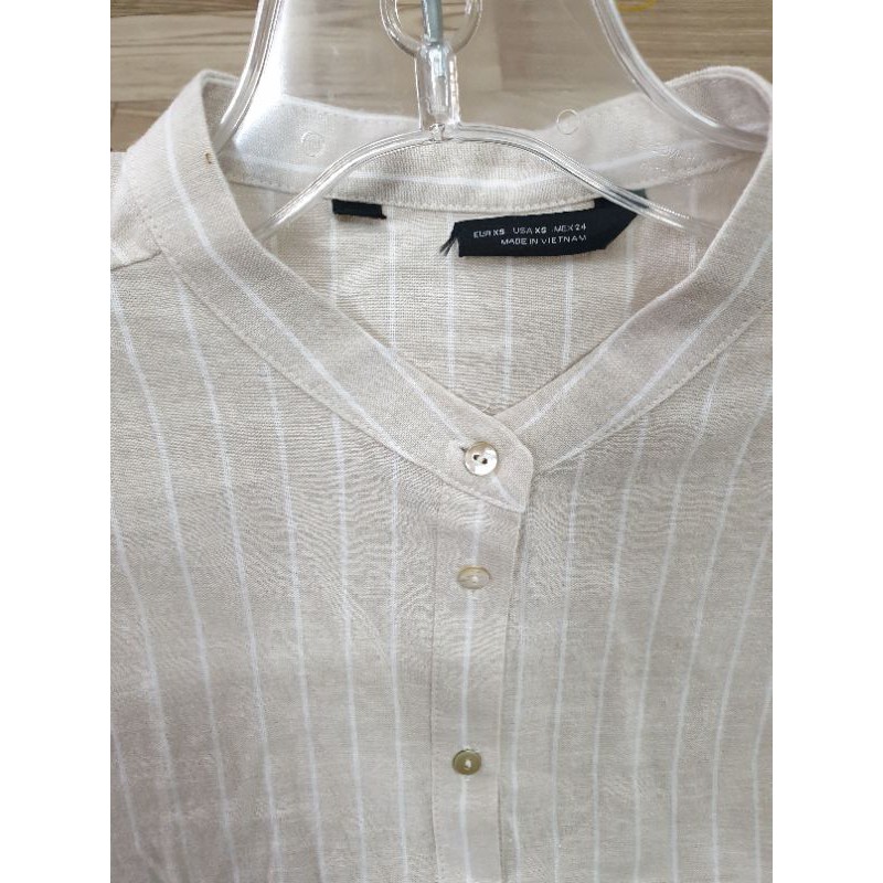 áo soni cổ tròn vải linen hàng xuất khẩu