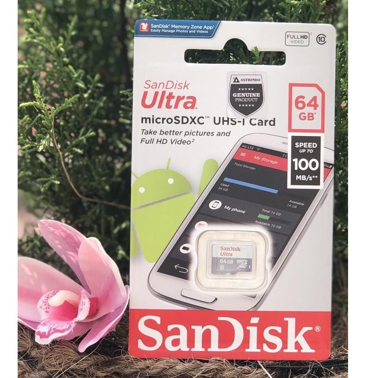 SANDISK Thẻ Nhớ Micro Sdxc 100mb 64gb 05 Chất Lượng Cao