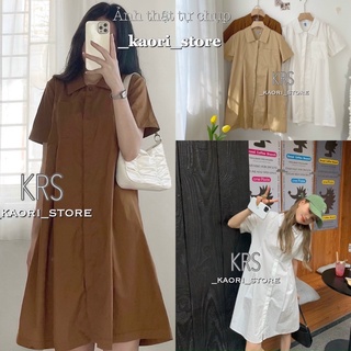 Váy sơmi xếp ly xoè chữ A