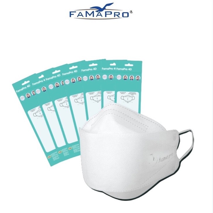 Khẩu Trang 4D Kháng Khuẩn Famapro 1 Gói 5 Chiếc, Hàng Công Ty