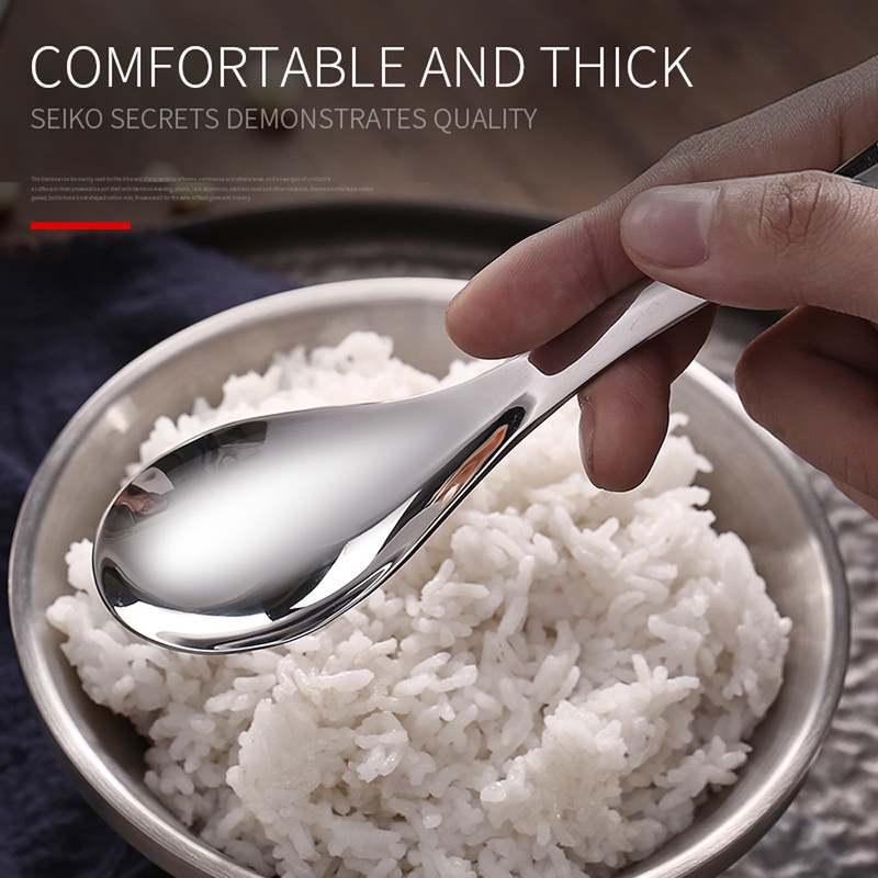 1 Muỗng Ăn Kem/Cà Phê/Kem Tráng Gương Đế Dày Bằng Thép Không Gỉ Phong Cách Trung Hoa