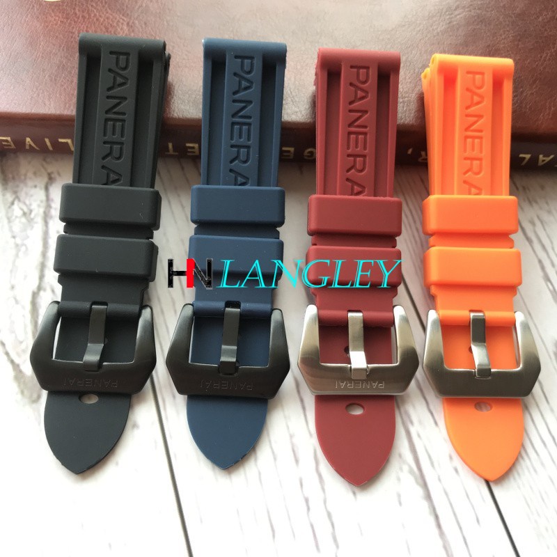 PANERAI Dây Đeo Đồng Hồ Thể Thao Bằng Silicon Mềm Chống Nước Có Khóa Chốt PAM368/389/111/351 22mm 24mm Cho Nam