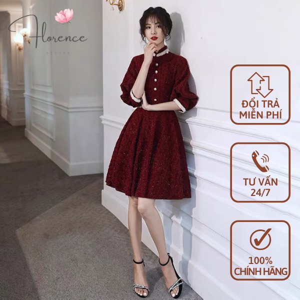 Váy dạ thiết kế 2 lớp - Váy mùa đông - Bella Dress