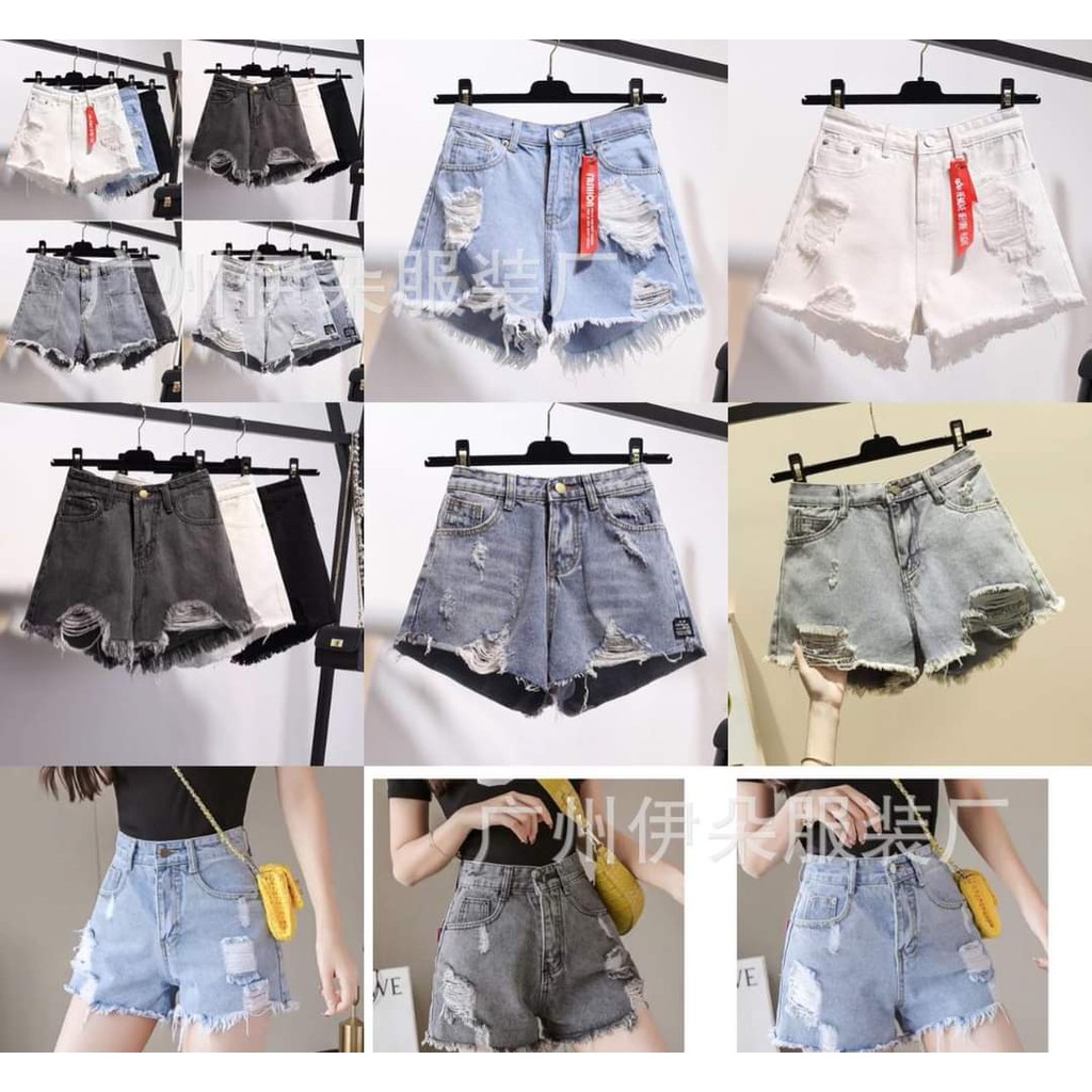 [ Mã THOITRVV giảm 10K đơn 55K ] Quần short jean rách cá tính, sooc bò nữ lưng cao 2hand tuyển chọn