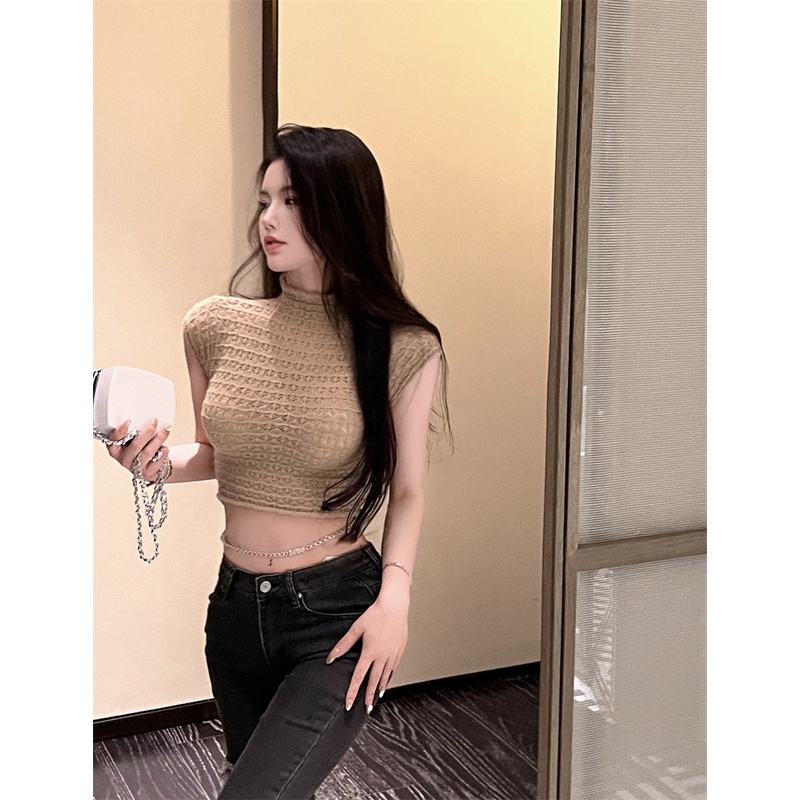 Cocory vn Áo Sát Nách Cổ Lọ Dáng Ôm Quyến Rũ Thời Trang Cho Nữ