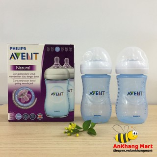Bình sữa Avent Natural 260ml Xanh - Hồng