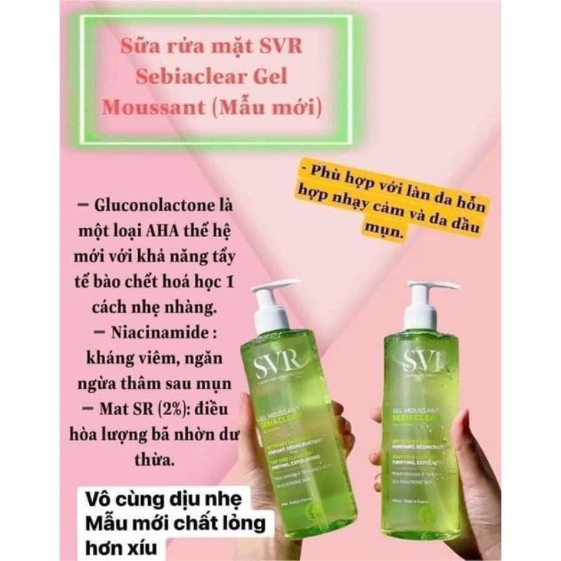 Sữa Rửa Mặt SVR Sebiaclear Gel Moussant 400ml Gel Rửa Mặt SVR