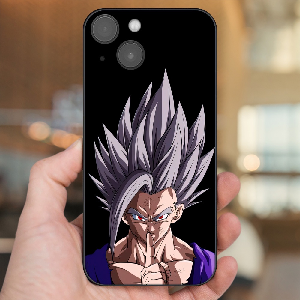 Ốp lưng iPhone 13 dẻo đen cạnh vuông in hình Gohan Dragon Ball