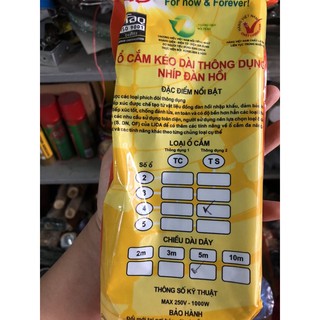 Ổ cắm Lioa 4 chấu dây 3m, 5m