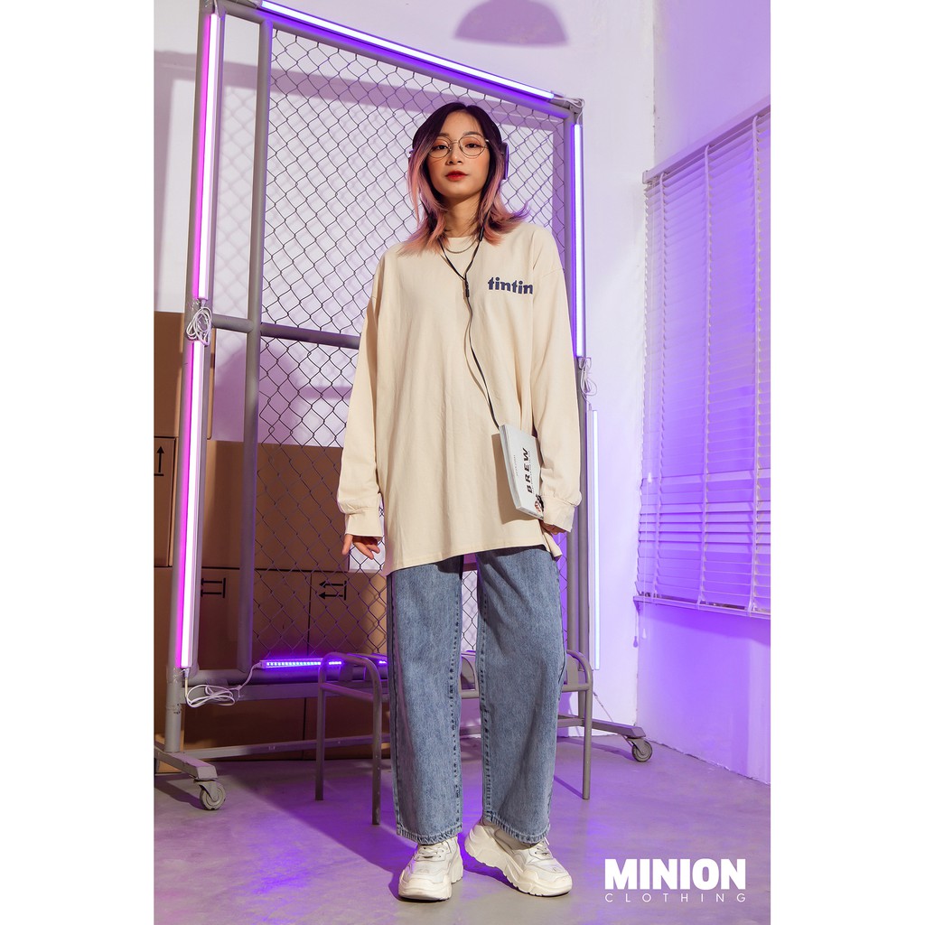 Quần jeans suông Minion Clothing ống rộng, cạp lưng cao, phong cách Ulzzang Streetwear Q3012