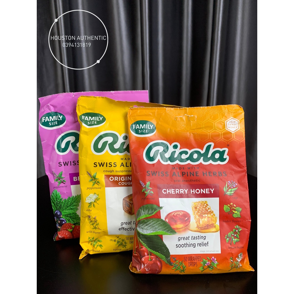 Kẹo Ngậm Thảo Mộc Ricola - Kẹo Ngậm Giảm Ho Nhiều Vị hàng nội địa Mỹ _ Live mua hàng tại Mỹ