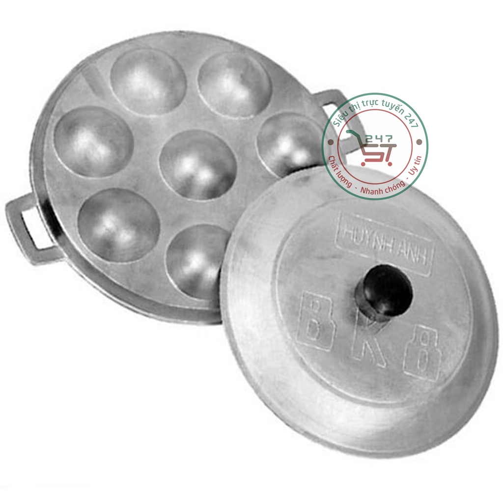 Khuôn đổ bánh khọt bánh căn chống dính 8 lỗ 2 quai Huỳnh Anh