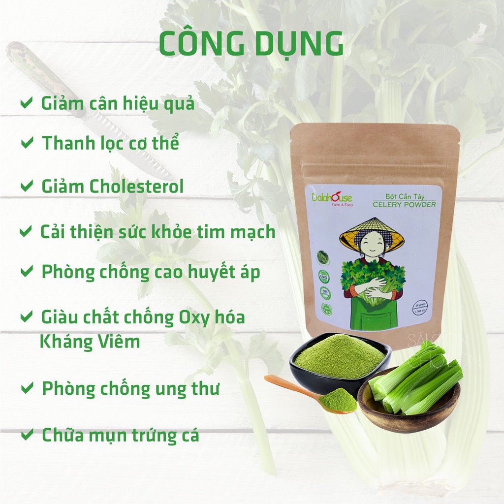 BỘT CẦN TÂY DALAHOUSE - Giảm cân hiệu quả, thanh nhiệt giải độc, làm đẹp da (150G Túi)