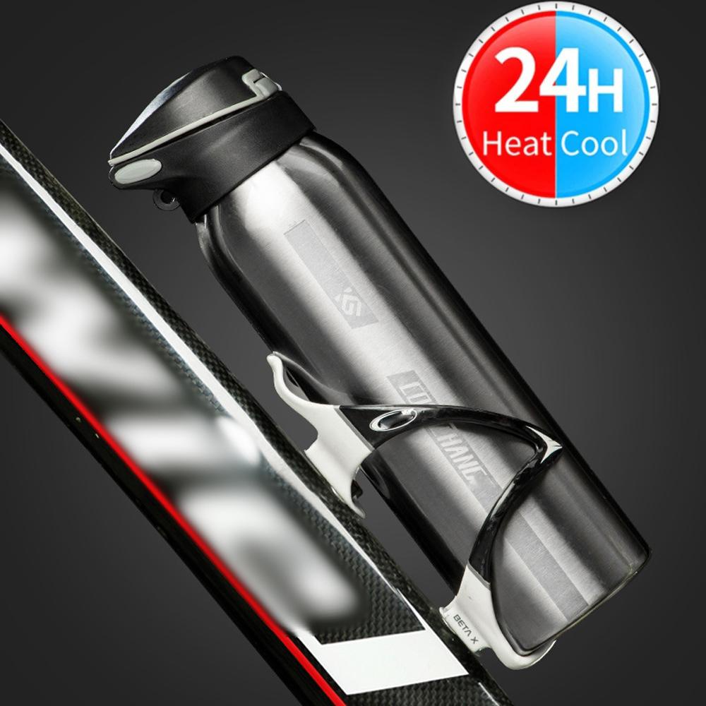 Bình Đựng Nước Thể Thao Giữ Nhiệt Inox Không Gỉ 500ml Gắn Trên Xe Đạp/ Ô tô/ Xe Hơi Có Ống Hút,màu bạc mai lee