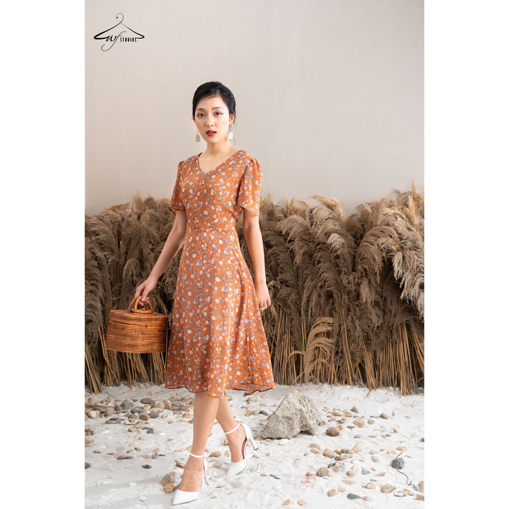 Đầm hoa xoè dáng lỡ cổ tim-Sunny Dress-V11-wfstudios | BigBuy360 - bigbuy360.vn