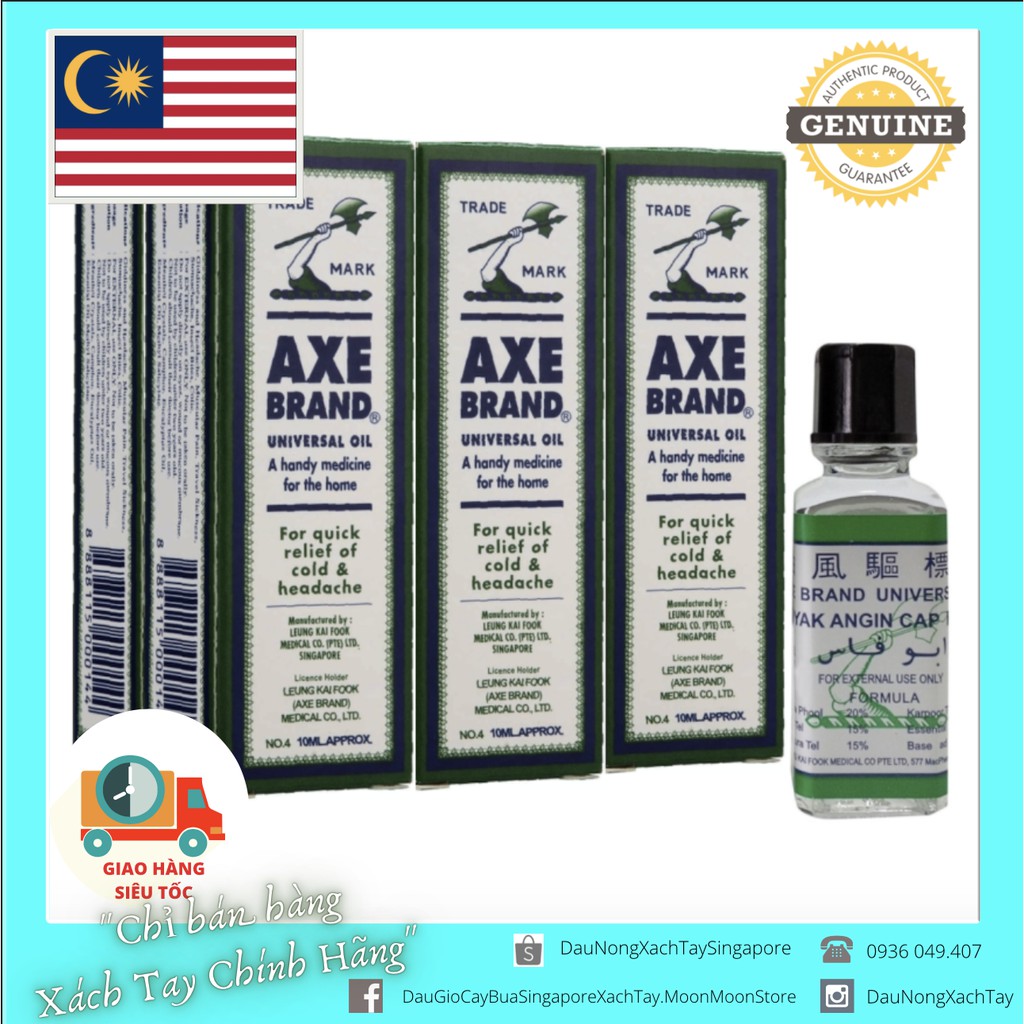 Dầu Nóng Xoa Bóp 🇲🇾MALAYSIA🇲🇾 Hỗ Trợ Xương Khớp AXE BRAND Cây Búa Trắng CHÍNH HÃNG