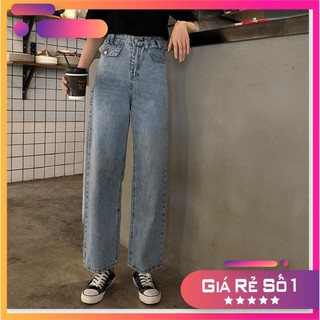 quần jean nữ ống rộng lưng cao