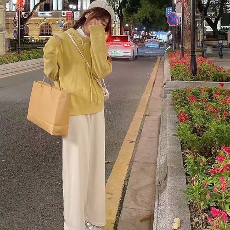 Quần Ống Suông Nam Nữ Unisex Màu Be Gân Tăm Cạp Chun Phong Cách Ulzzang Hàng Chuẩn Form Loại 1