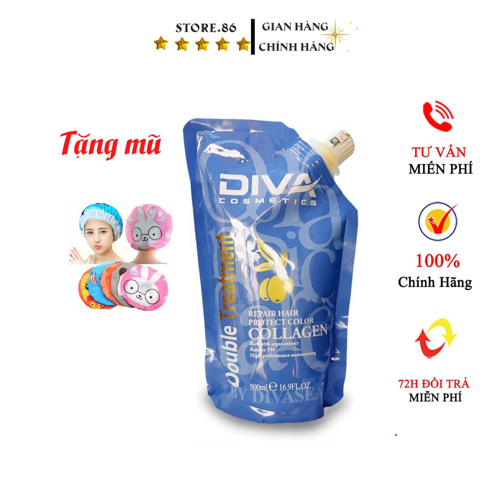 Kem hấp ủ, xả tóc  COLLAGEN DIVA  hấp phục hồi tóc siêu mềm mượt