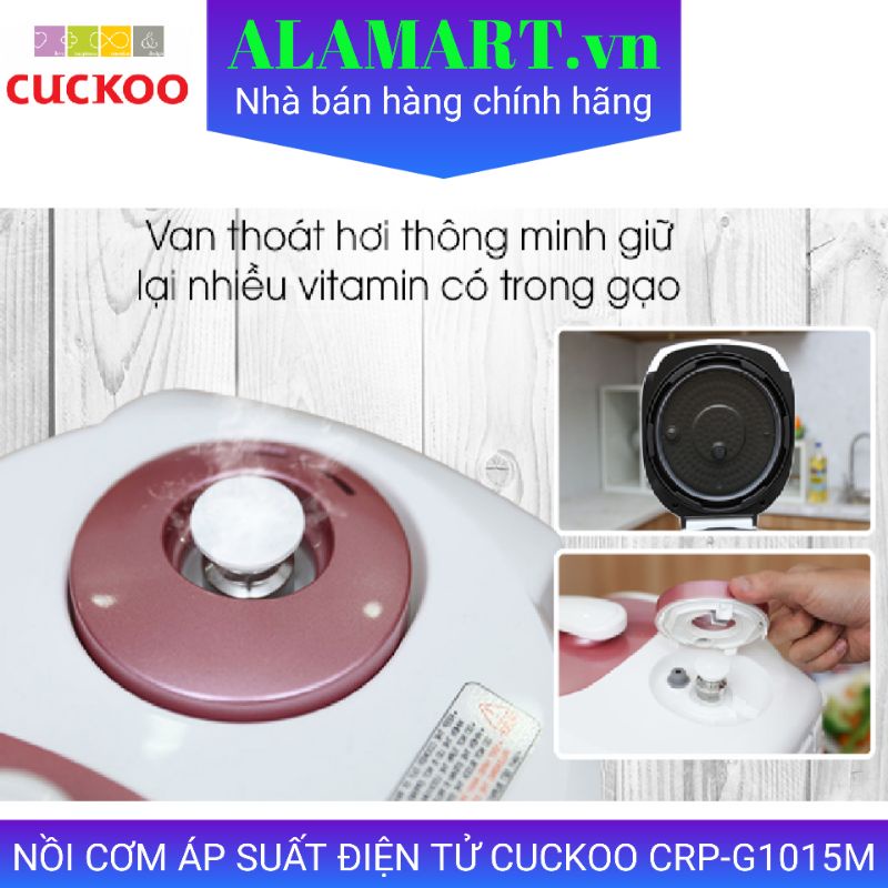 Nồi cơm Áp suất Điện tử CUCKOO CRP-G1015M 1.8L  dùng cho 4 - 8 người ăn 1 kg gạo