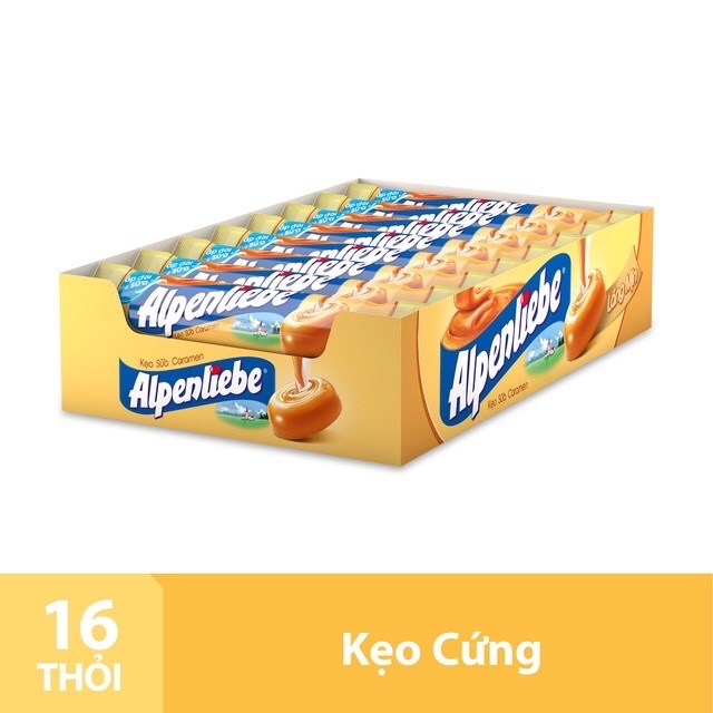 Sỉ 16 thanh kẹo ngậm Alpenliebe 3 vị( dâu, sữa, bạc hà nhân socola )