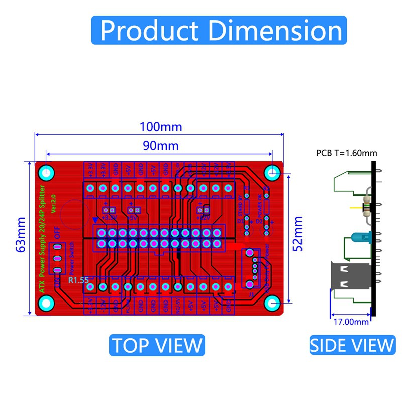 Bảng Mạch Atx 24 / 20 Pin Cổng Usb 5v | WebRaoVat - webraovat.net.vn