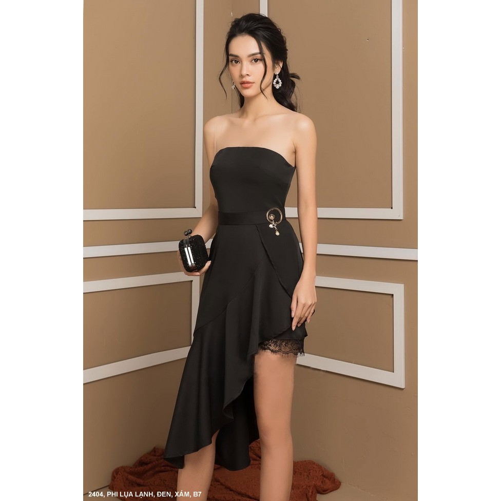 Đầm phi lụa lạnh cúp ngực lai xéo phối ren đùi cực sexy (có nhiều size và màu)