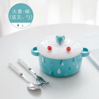 (Có sẵn) Set bát ăn mì gốm sứ cute