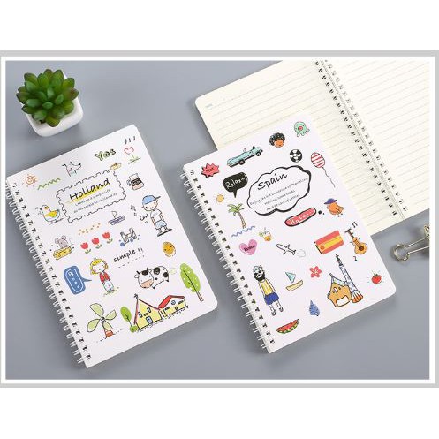SỔ LÒ XO A5 -  hàng xuất lỗi, cong góc, cong lò xo, SỔ TAY KẺ NGANG, kích thước A5 - 140x207mm, 120 trang