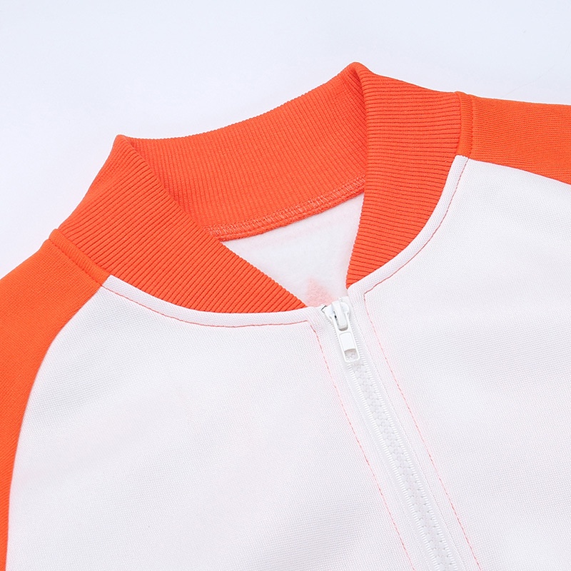 Set Áo Thun Tay Dài Khoá Kéo In Chữ + Quần Sọt Lưng Cao Phong Cách Thể Thao