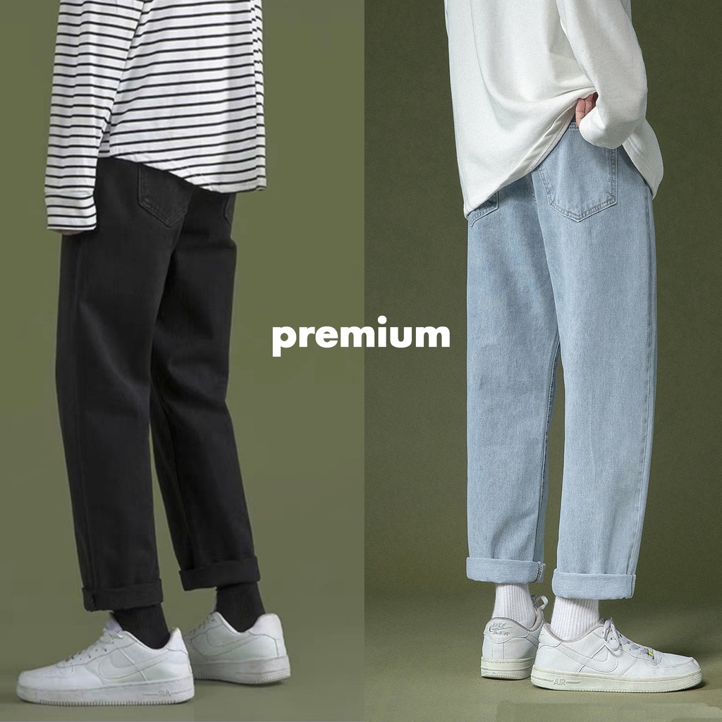Quần jeans baggy form ống xuông rộng nam, nữ mã TR-01 hot trend hàn quốc 2021