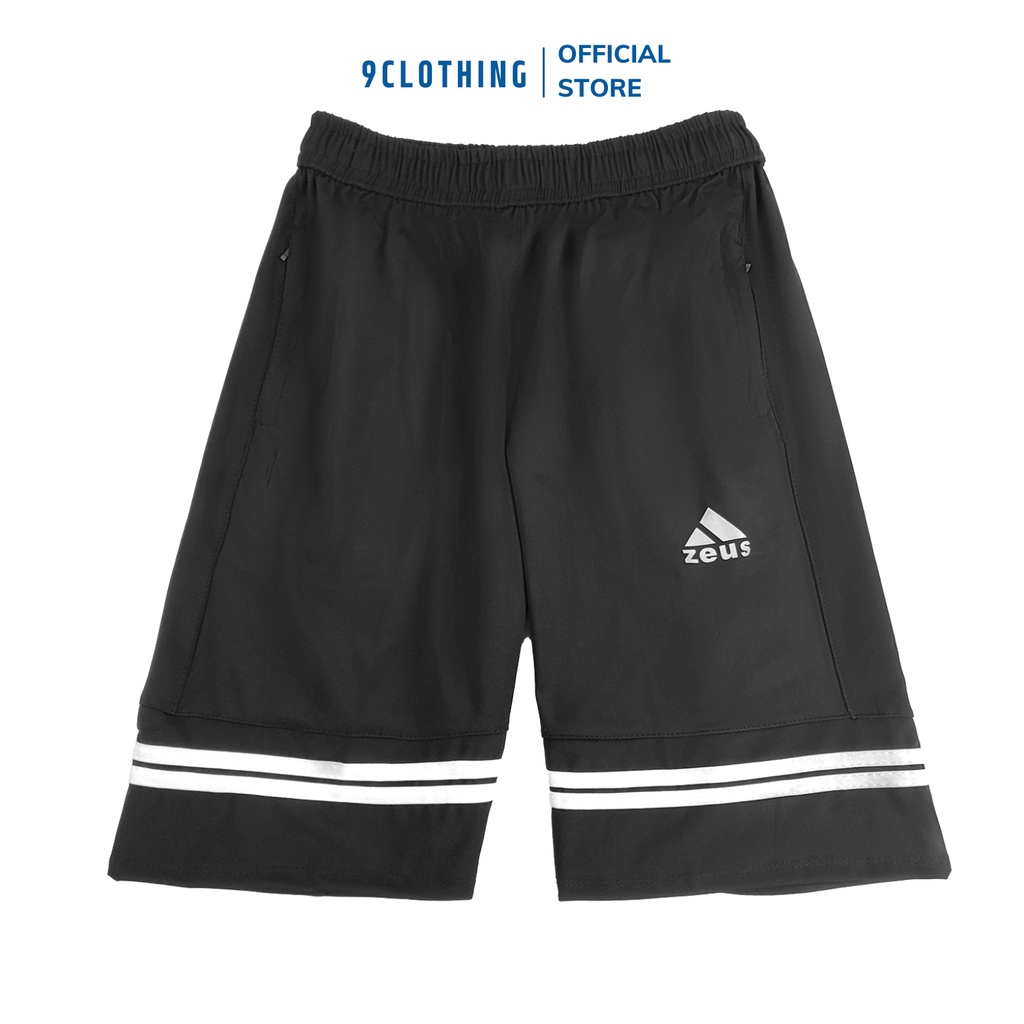 Quần đùi nam dáng lửng trẻ trung 9CLOTHING Quần short nam 3 sọc thể thao chất liệu co giãn thoáng mát cho mùa hè