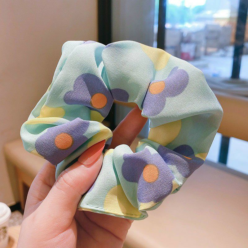 Dây buộc tóc scrunchies, dây cột tóc chun buộc tóc nữ họa tiết hoa quả dễ thương Hàn Quốc.