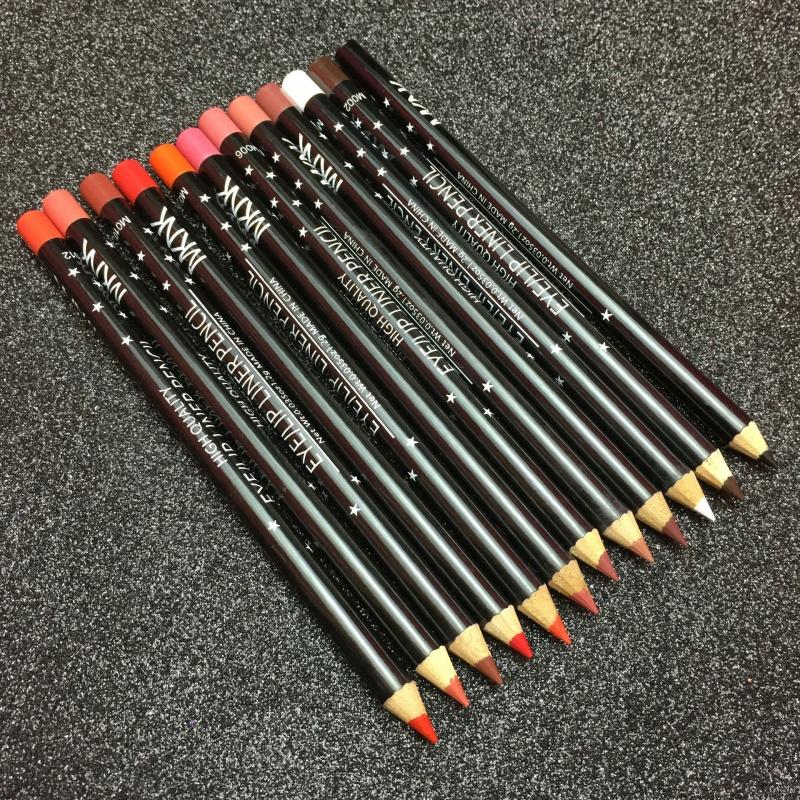 Bộ 12 chì kẻ môi kẻ mắt trang điểm chống thấm nước lâu trôi không lem