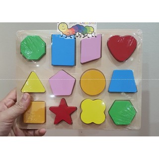 Bảng ghép hình dạng gỗ nổi loại 12 hình dạng