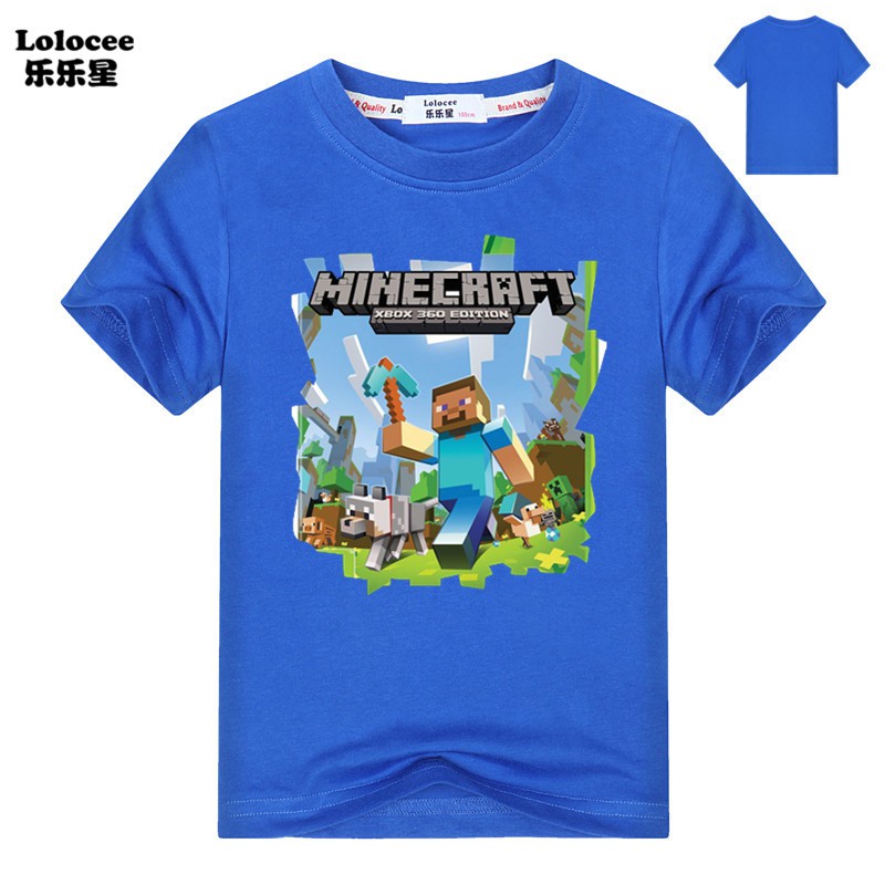 Áo Thun Bé Trai Họa Tiết Minecraft