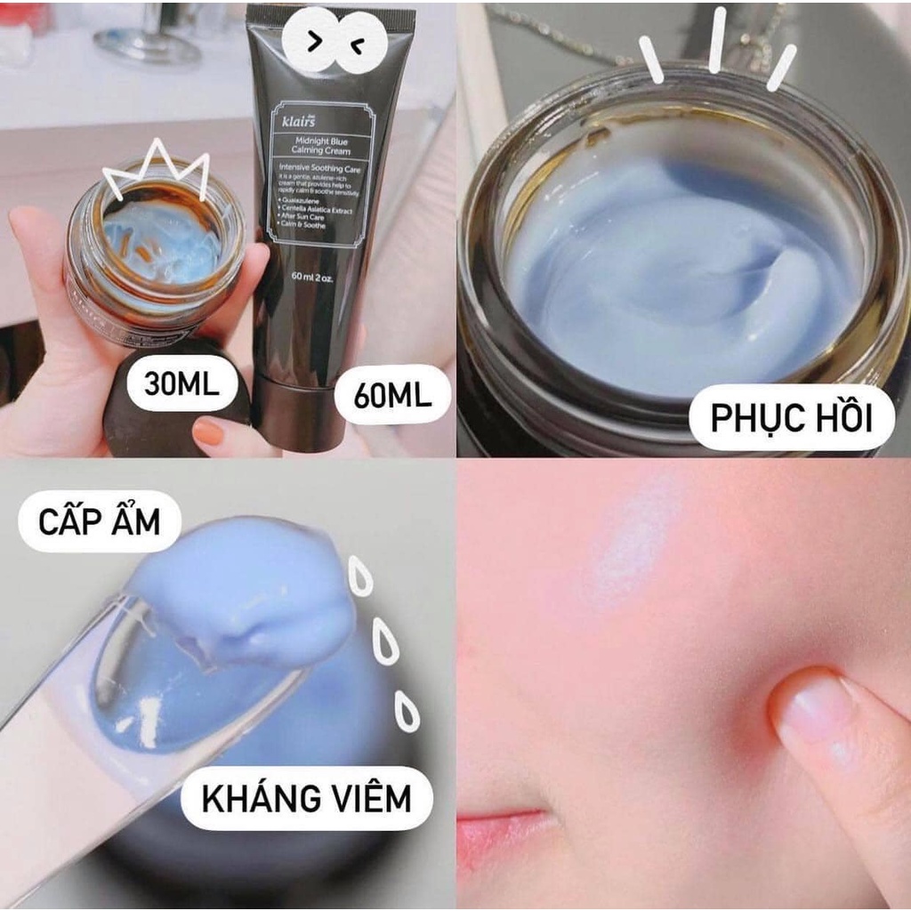 [CHÍNH HÃNG] Kem Dưỡng Phục Hồi Da Ban Đêm Klairs Midnight Blue Calming Cream