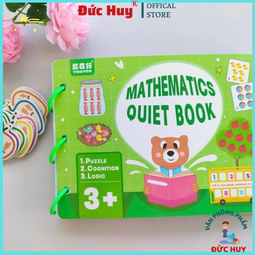 Học liệu bóc dán thông minh Montessori cho bé, Busy Book chủ đề toán học - ĐỨC HUY STORE