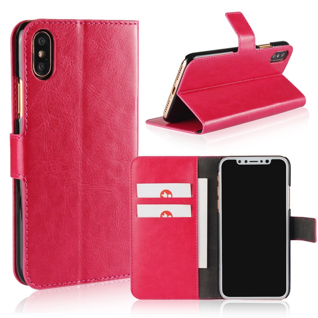 Bao da PU nắp gập kiêm ví phong cách sang trọng dành cho iPhone X | BigBuy360 - bigbuy360.vn
